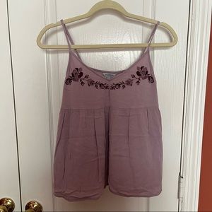 Lavender, flowy, tank, floral details